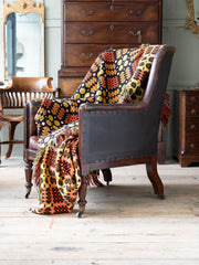 Orange & Black Derw Mill Tapestry Blanket