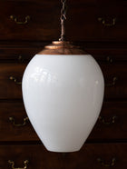 The Eirlys Opaline Glass Pendant in Patinated Copper