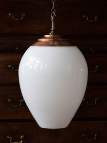 The Eirlys Opaline Glass Pendant in Patinated Copper