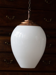 The Eirlys Opaline Glass Pendant in Patinated Copper