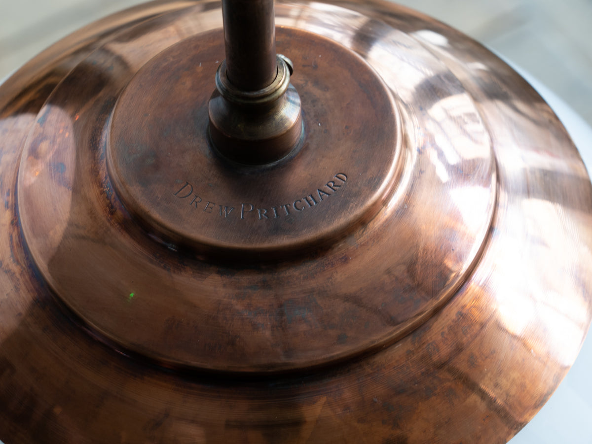 The Eirlys Opaline Glass Pendant in Patinated Copper